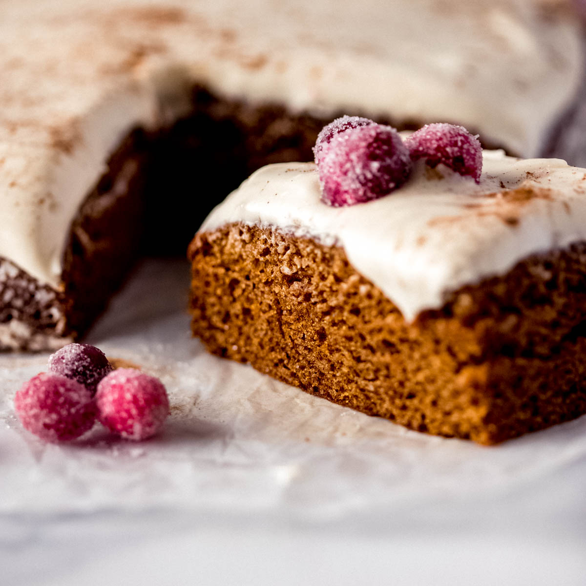 Gingerbread Cake with Maple Cream Cheese Frosting